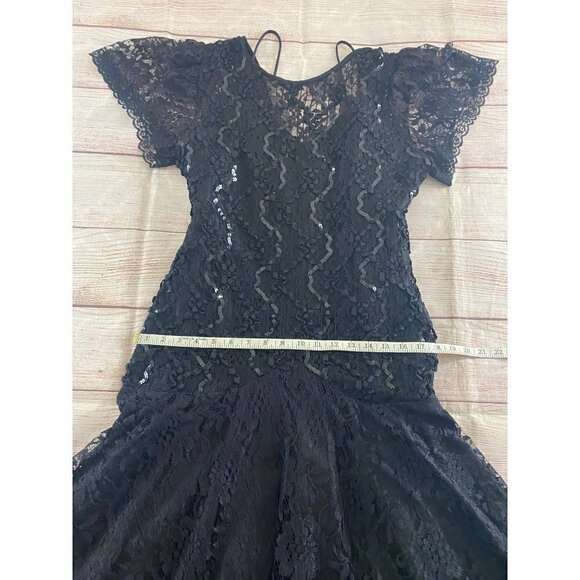 Vintage HW Collections Drop Waist Sequin Mermaid Style Cocktail Dress - 11-12 - Picture 5 of 14